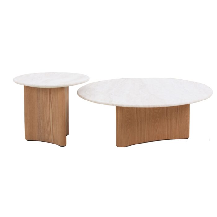 Natural Marble Nested Coffee Table Set