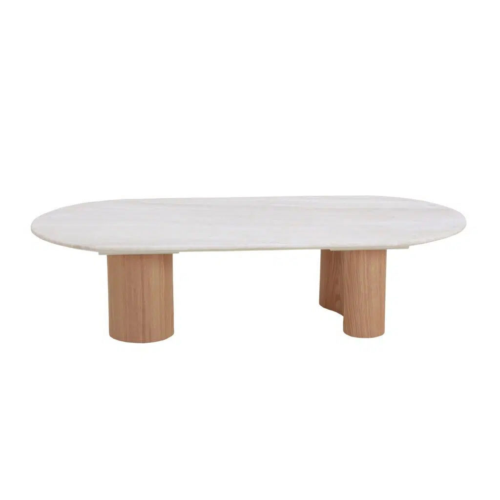 Maeve 1.5m Travertine Coffee Table, Natural Stone, Elegant Design