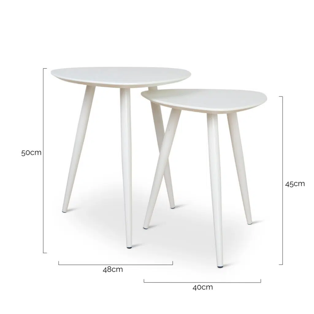 Cleo White Side Table Set 2 Modern Living Room Decor