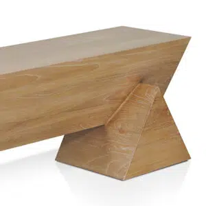 Natural Elm Wood Bench, Sturdy, Modern, 1.9m, Triangle Legs, Minimalist Design