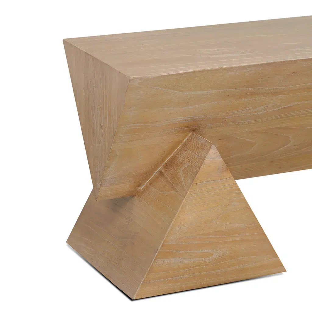 Natural Elm Wood Bench, Sturdy, Modern Design, 1.9m