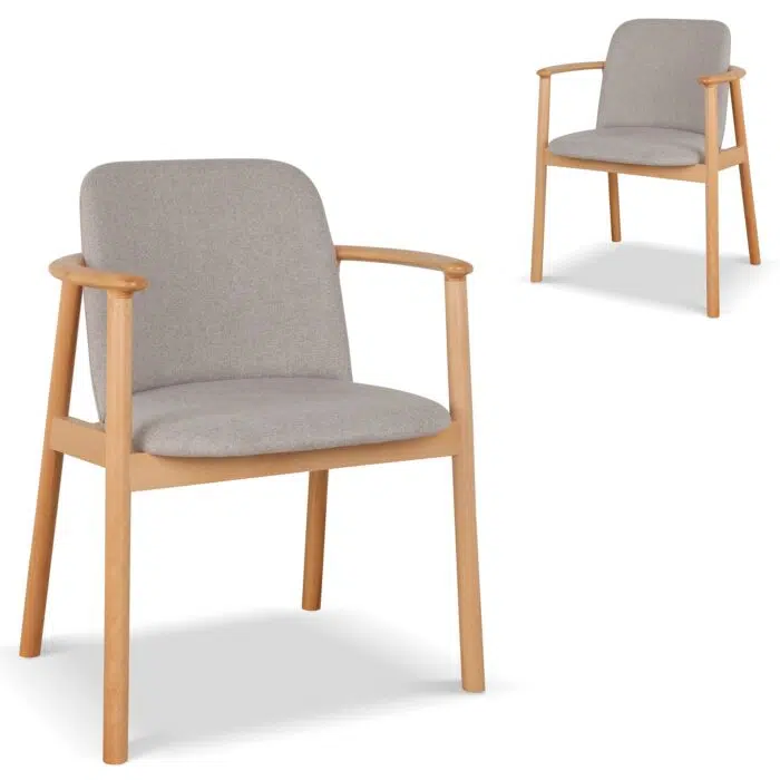 Nara Dining Armchair _ Natural & Grey (Set of 2)