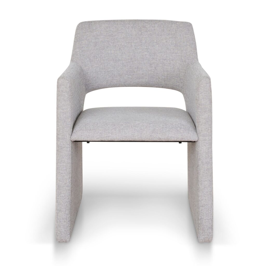 Cloud Grey Fabric Dining Chairs Set of 2 Modern Comfort