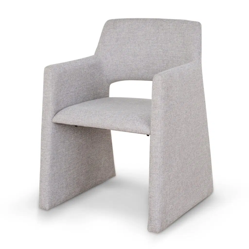Cloud Grey Fabric Dining Chairs Set of 2 Modern Comfort