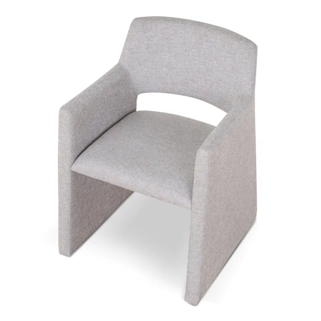 Cloud Grey Fabric Dining Chair Set Modern Comfort