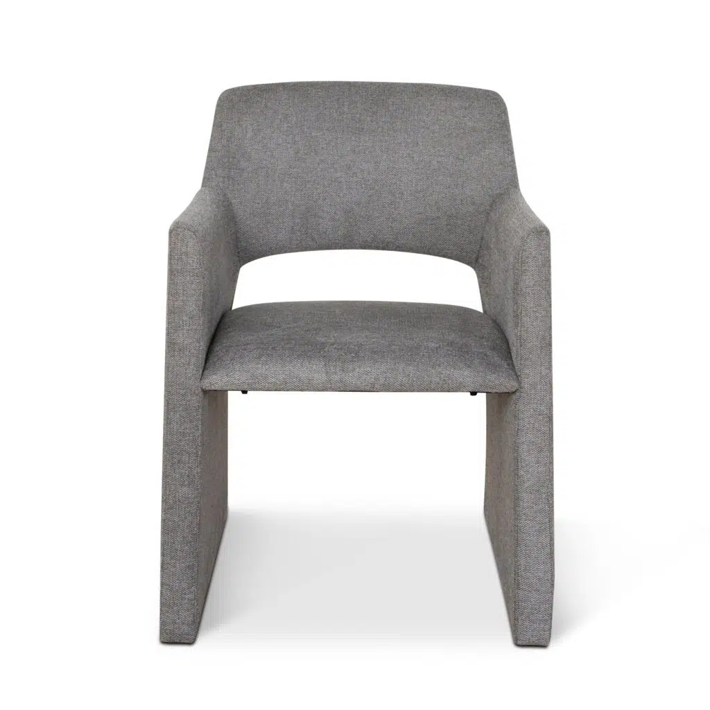 Smoke Grey Fabric Dining Chairs Set of 2 Ergonomic Stylish