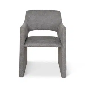 Smoke Grey Fabric Dining Chairs Set of 2 Ergonomic Stylish