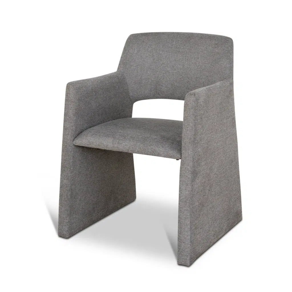 Smoke Grey Fabric Dining Chairs Set of 2 Ergonomic Stylish