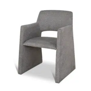 Smoke Grey Fabric Dining Chairs Set of 2 Ergonomic Stylish