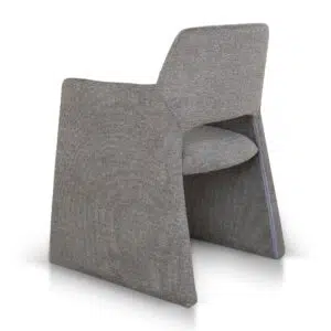 Smoke Grey Fabric Dining Chairs Set of 2 Ergonomic Sturdy