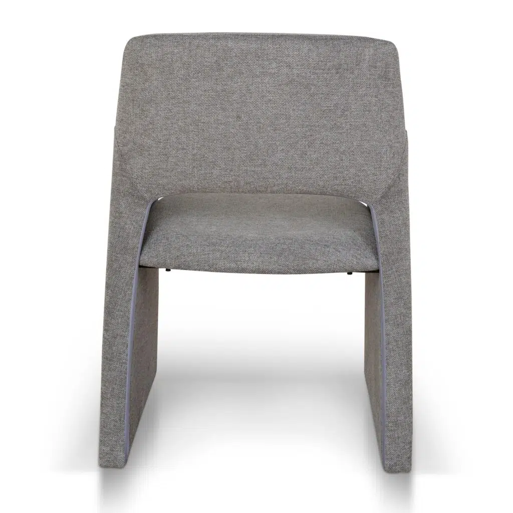 Smoke Grey Fabric Dining Chairs Set of 2 Ergonomic Stylish