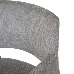 Smoke Grey Fabric Dining Chairs Set of 2 Ergonomic Stylish