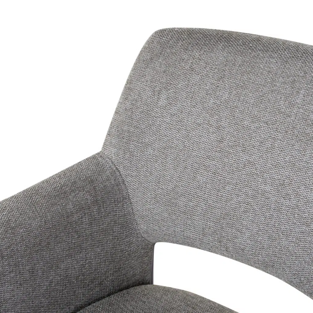 Smoke Grey Fabric Dining Chairs Set of 2 Ergonomic Stylish