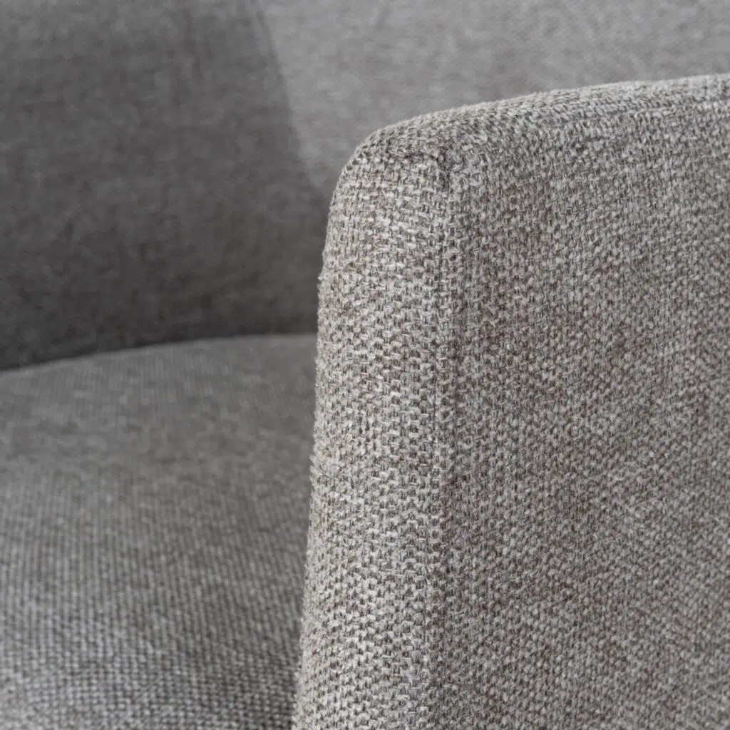 Smoke Grey Fabric Dining Chairs Set of 2 Ergonomic Stylish