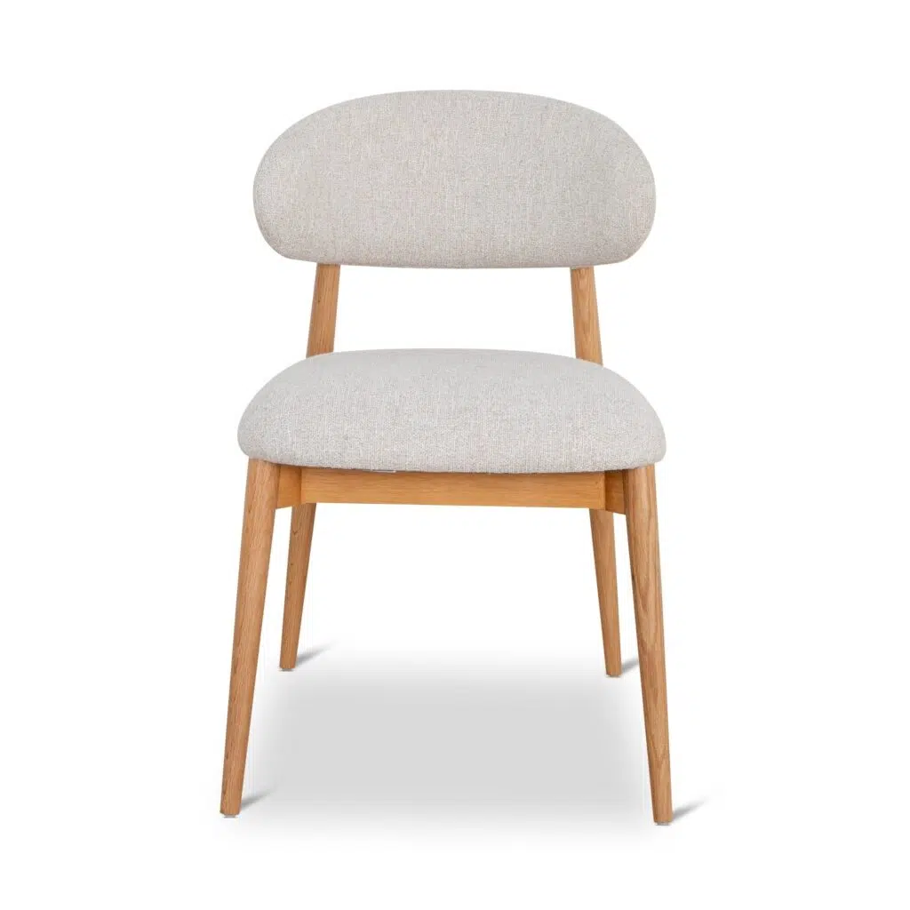 Gwen Dining Chair, Coastal Beige, Natural Oak, Elegant Design