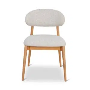 Gwen Dining Chair, Coastal Beige, Natural Oak, Elegant Design