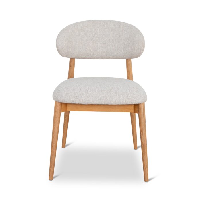 Gwen Dining Chair, Coastal Beige, Natural Oak, Elegant Design
