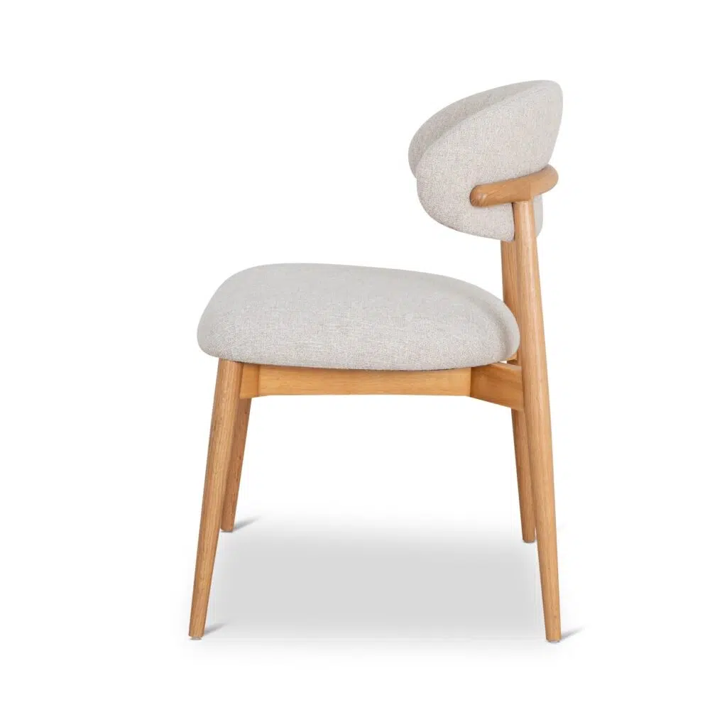 Gwen Dining Chair, Coastal Beige, Natural Oak, Elegant Design