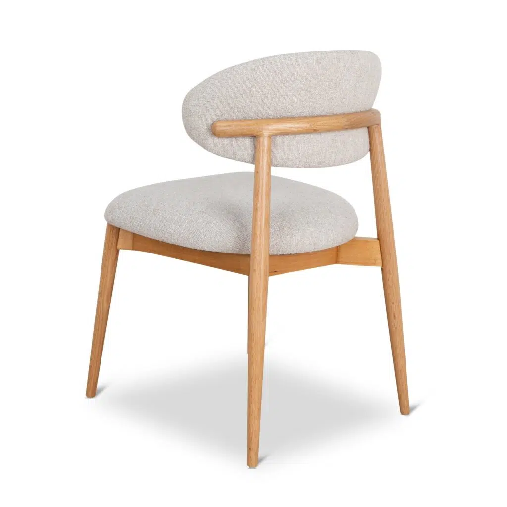Gwen Dining Chair, Coastal Beige, Natural Oak, Elegant Design