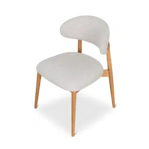 Gwen Dining Chair, Coastal Beige & Oak, Elegant Design