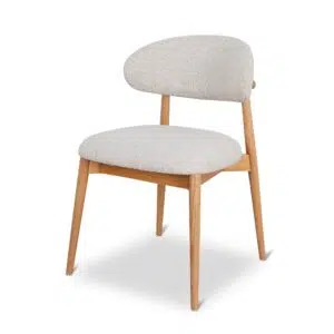 Gwen Dining Chair, Coastal Beige & Oak, Modern Design
