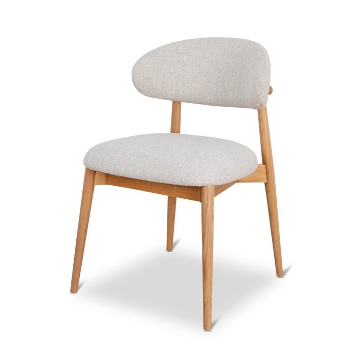 Gwen Dining Chair, Coastal Beige & Oak, Modern Design
