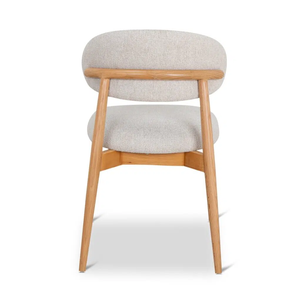 Gwen Dining Chair, Coastal Beige & Oak, Modern Design