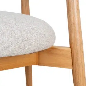 Gwen Dining Chair, Coastal Beige, Natural Oak, Elegant Modern Design