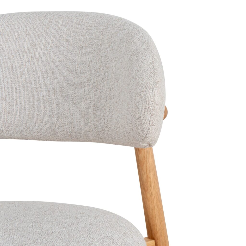 Gwen Dining Chair, Coastal Beige & Oak, Elegant Design