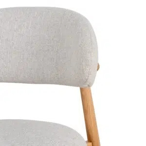 Gwen Dining Chair, Coastal Beige & Oak, Elegant Design