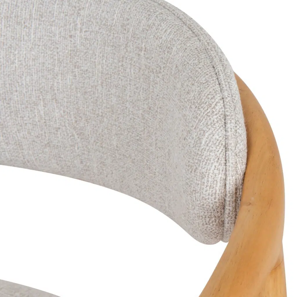 Elegant Alba Dining Chair, beige, natural wood, 80cm