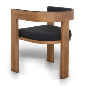 Modern black dining chairs set of 2, sleek design, walnut legs