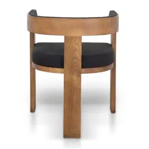 Modern Black Dining Chairs Set of 2 Elm Wood