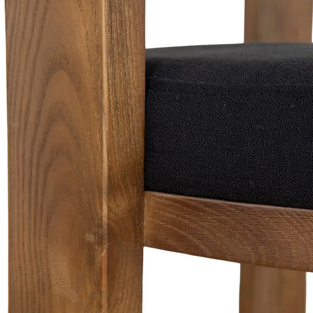 Modern Black Dining Chairs Set of 2 Elm Wood