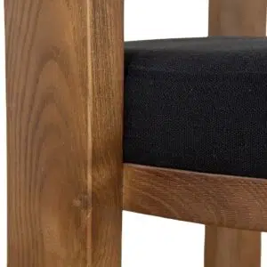 Modern Black Dining Chairs Set of 2 Elm Wood
