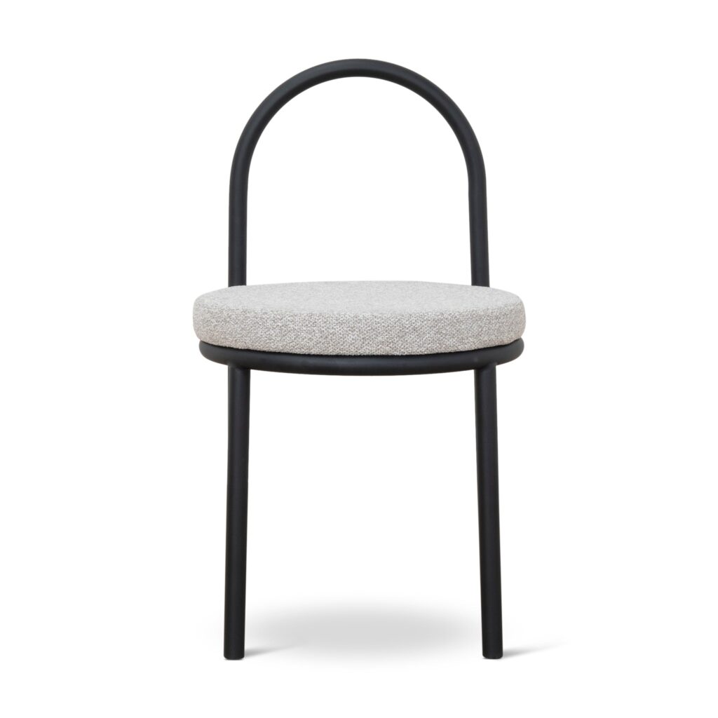 Sleek Zara Dining Chair Set, Black & Grey, Clay Fabric