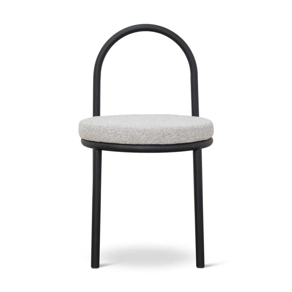Sleek Zara Dining Chair Set, Black & Grey, Clay Fabric