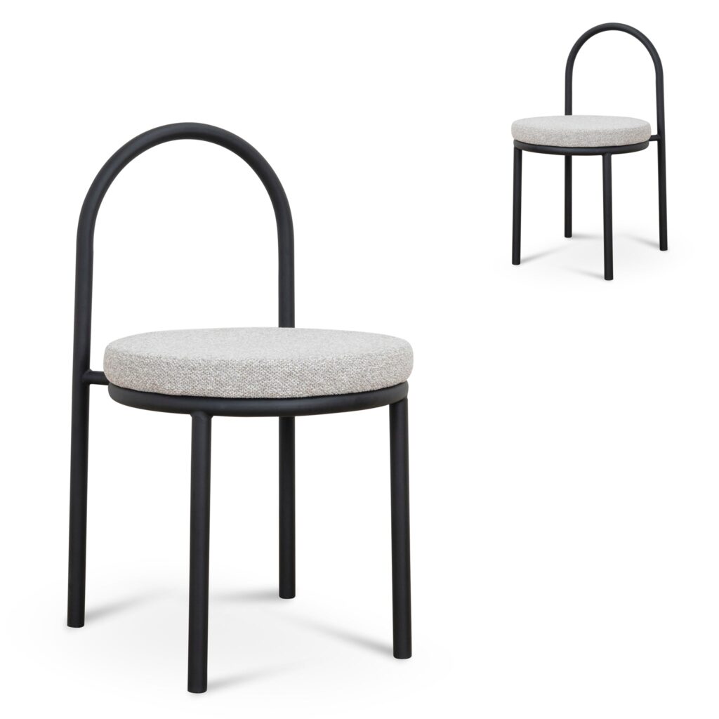 Sleek Black & Grey Dining Chair Set, Modern Design