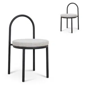 Sleek Black & Grey Dining Chair Set, Modern Design