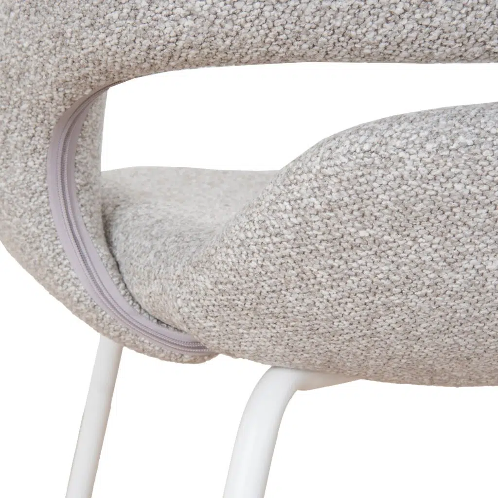 Modern White & Grey Dining Chair Set of 2, Streamlined Design, Sturdy Frame, Comfortable Seat