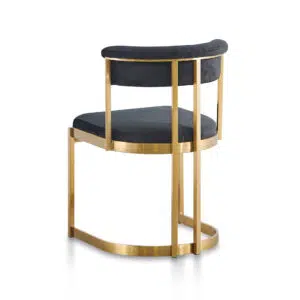 Luna Black Velvet Dining Chair Gold Base Elegant Design