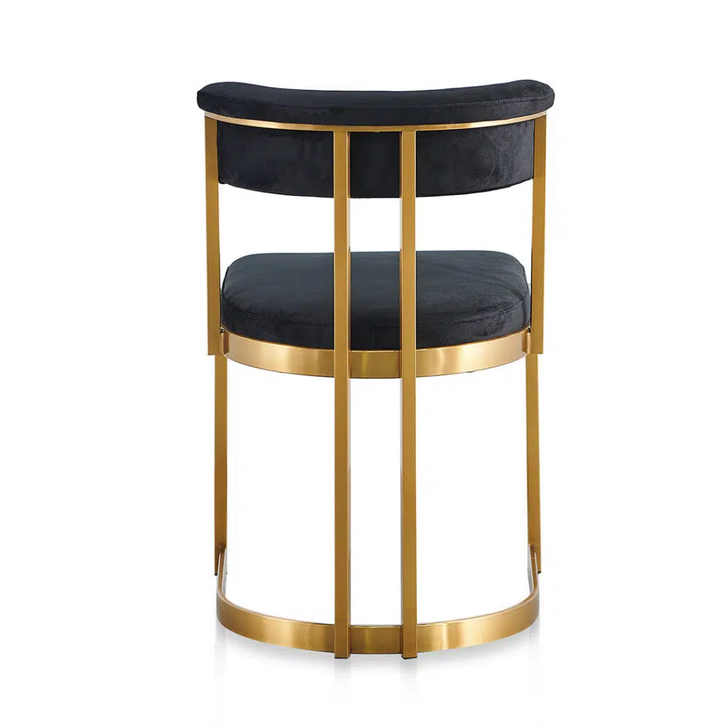 Luna Black Velvet Dining Chair Gold Base Elegant Design