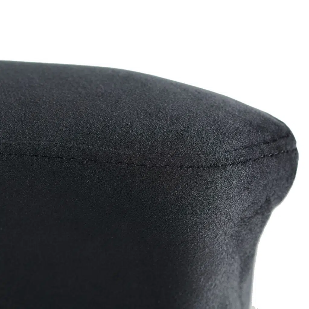 Luna black velvet dining chair with gold base