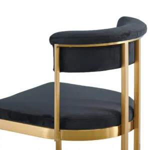 Luna Black Velvet Dining Chair Gold Base Elegant Design