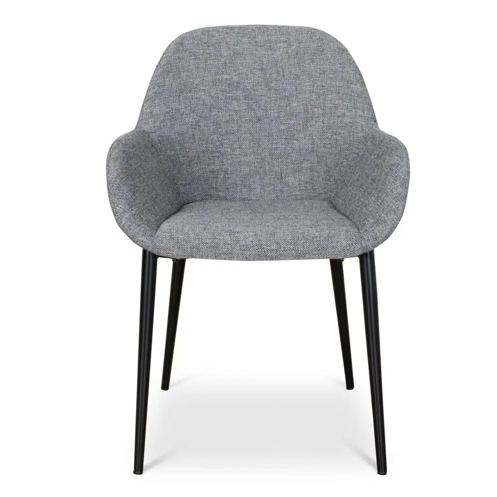 Lava Grey Dining Chairs Set of 2 Modern Curved Design Steel Frame
