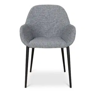 Lava Grey Dining Chairs Set of 2 Modern Curved Design Steel Frame
