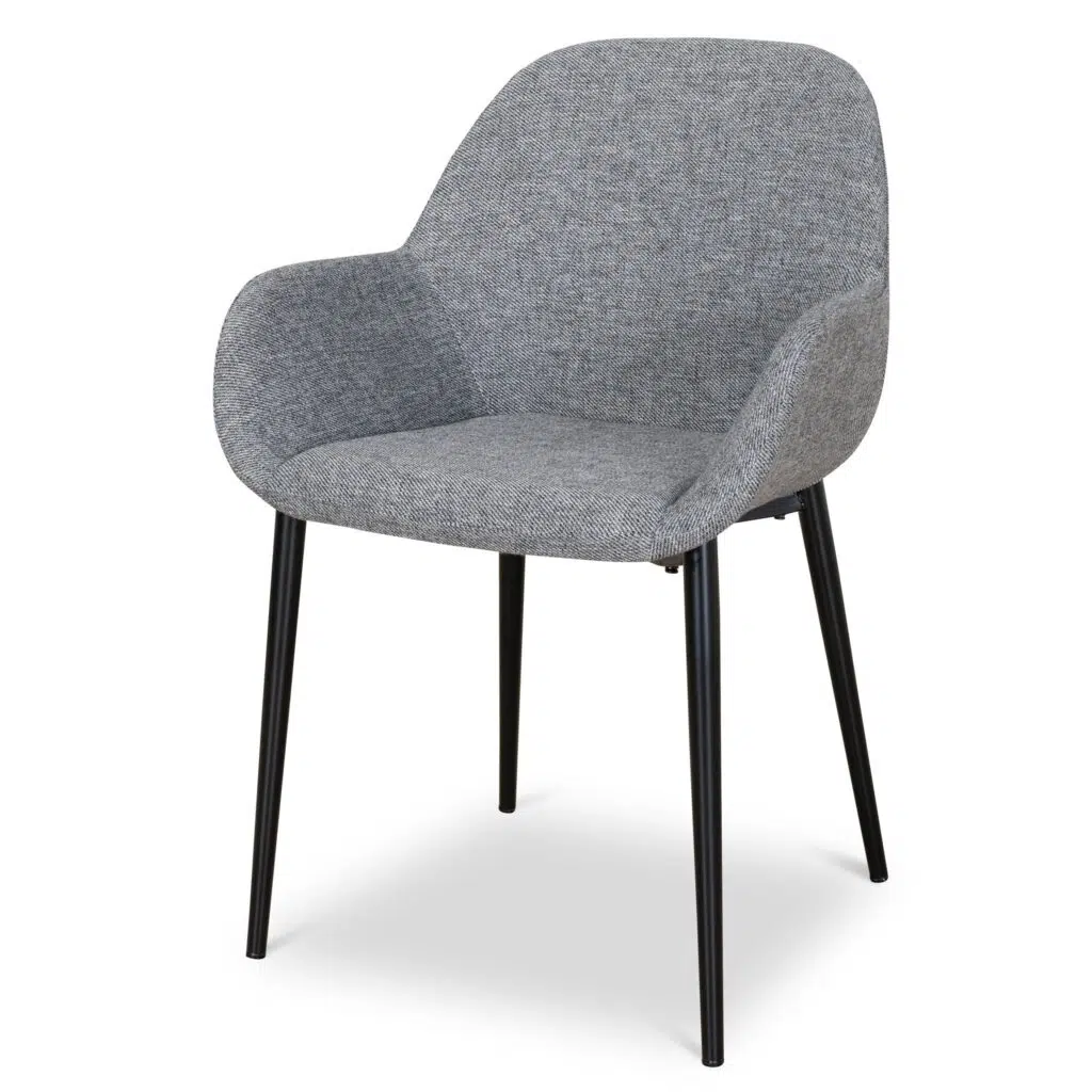 Lava Grey Dining Chairs Set of 2 Modern Curved Design