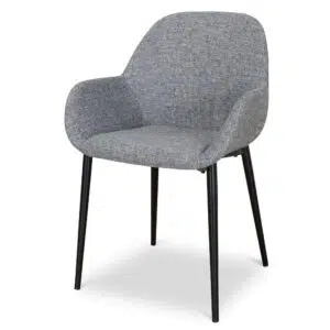 Lava Grey Dining Chairs Set of 2 Modern Curved Design