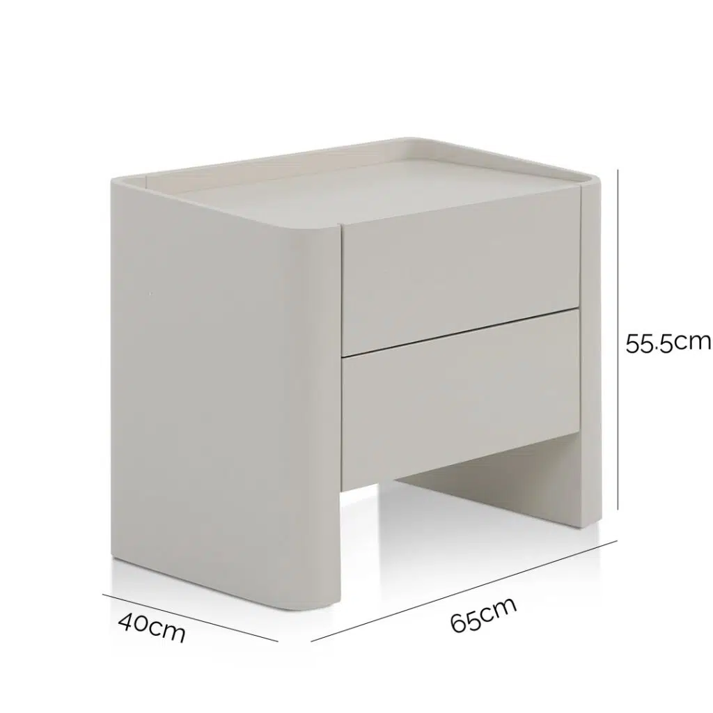 Eclipse Warm Grey Bedside Table Modern Design