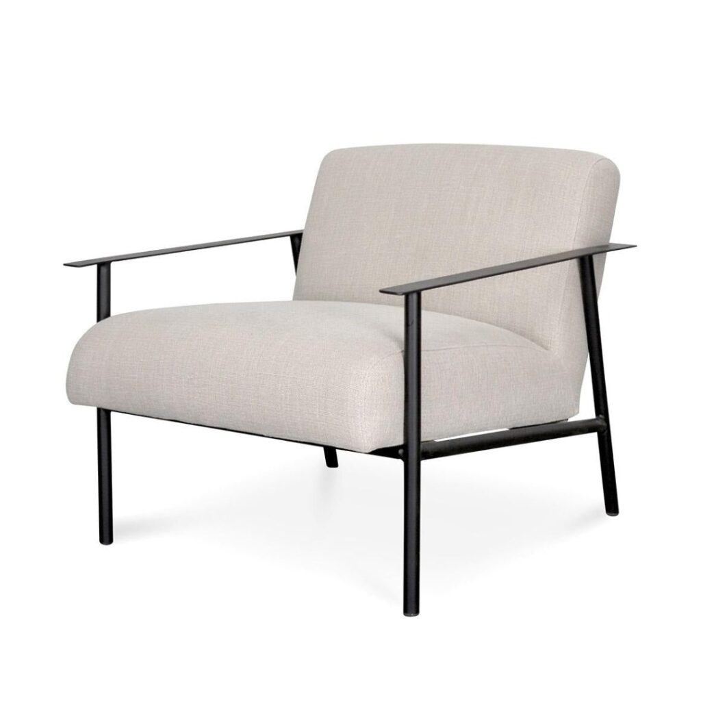 Eclipse Beige Lounge Chair, Modern Design, Comfortable Seating, Durable Iron Frame, 85x68x66cm